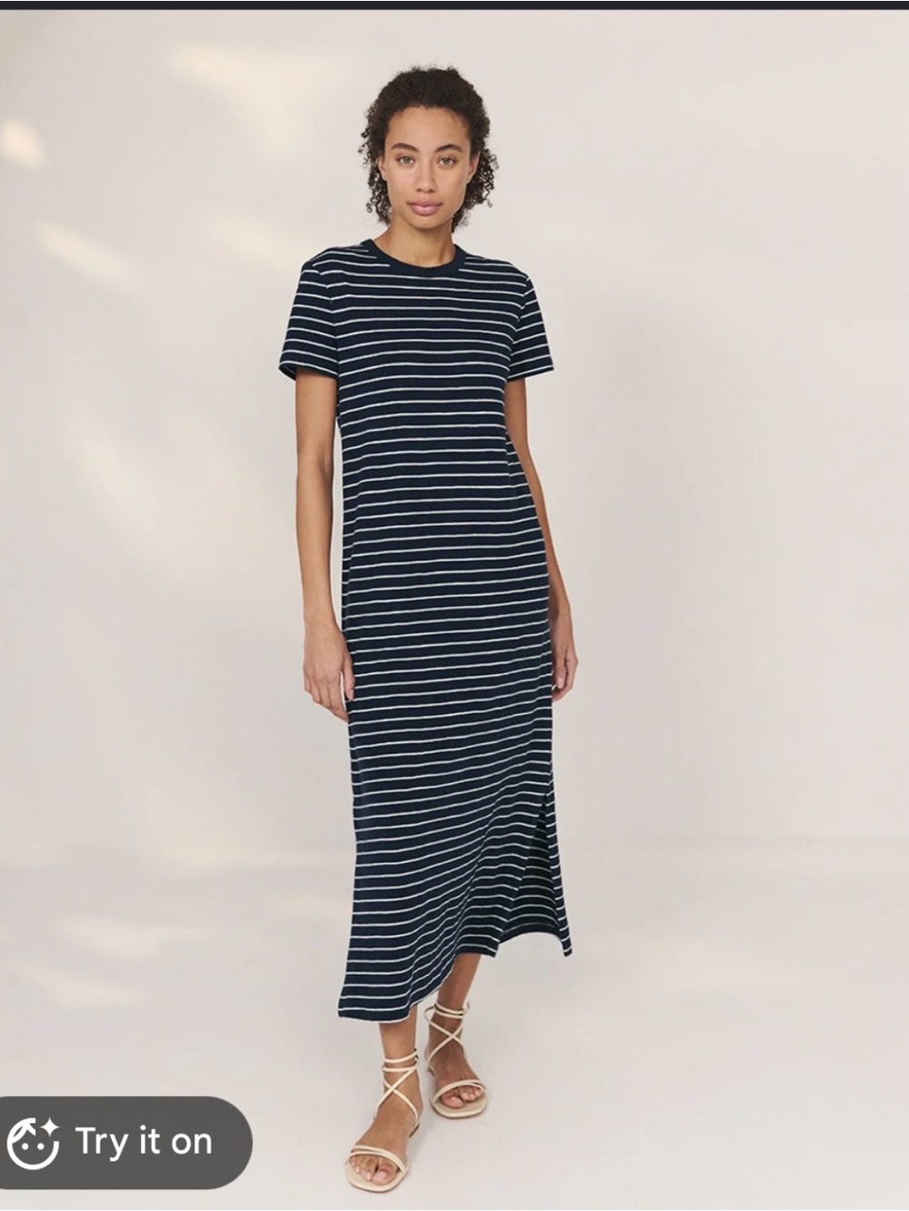 PACT organic cotton Soft-Slub Essential Easy Tee  Stripes Maxi Dress Casual